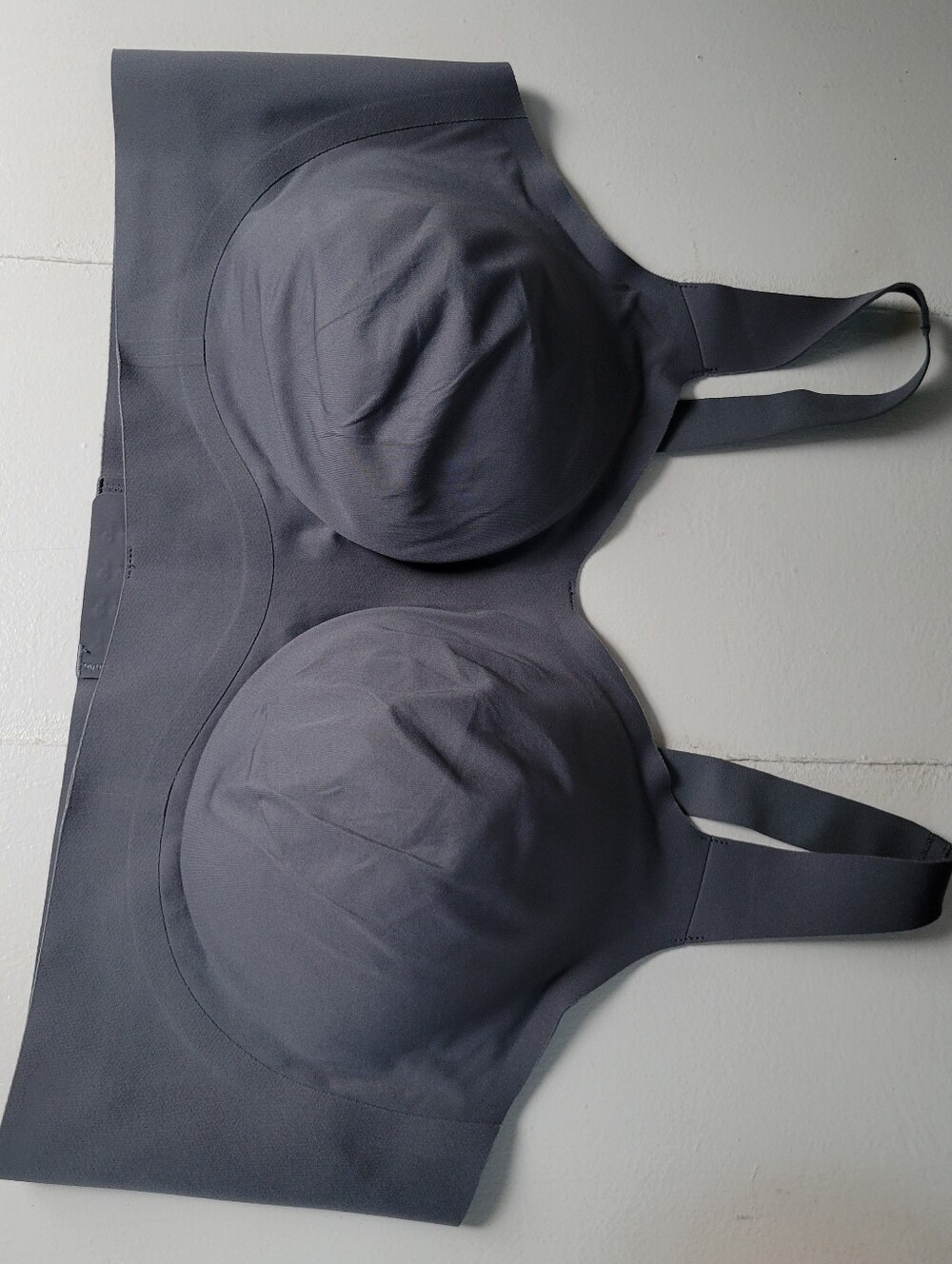 Evelyn & Bobbie Beyond Bra Gray Womens Size XL Wireless Smoothing Seamless